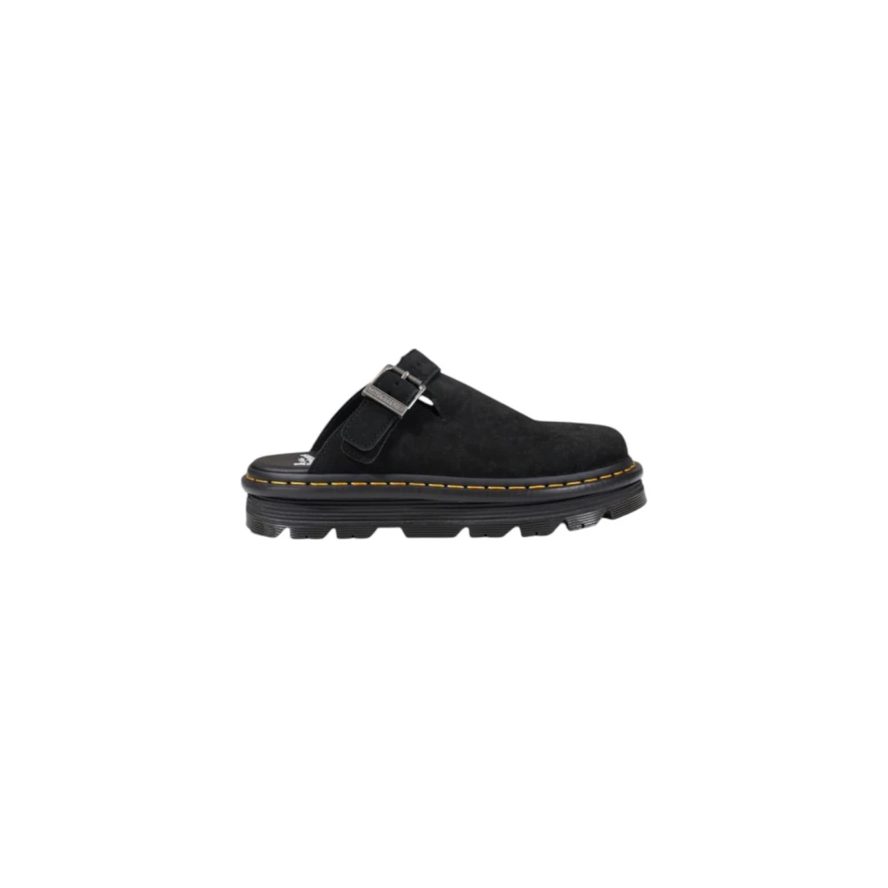 Dr. Martens Scamosciata Mules Platform Zebzag Camoscio Con Cinturino Nero Uomo Taglia 36 - Immagine 6