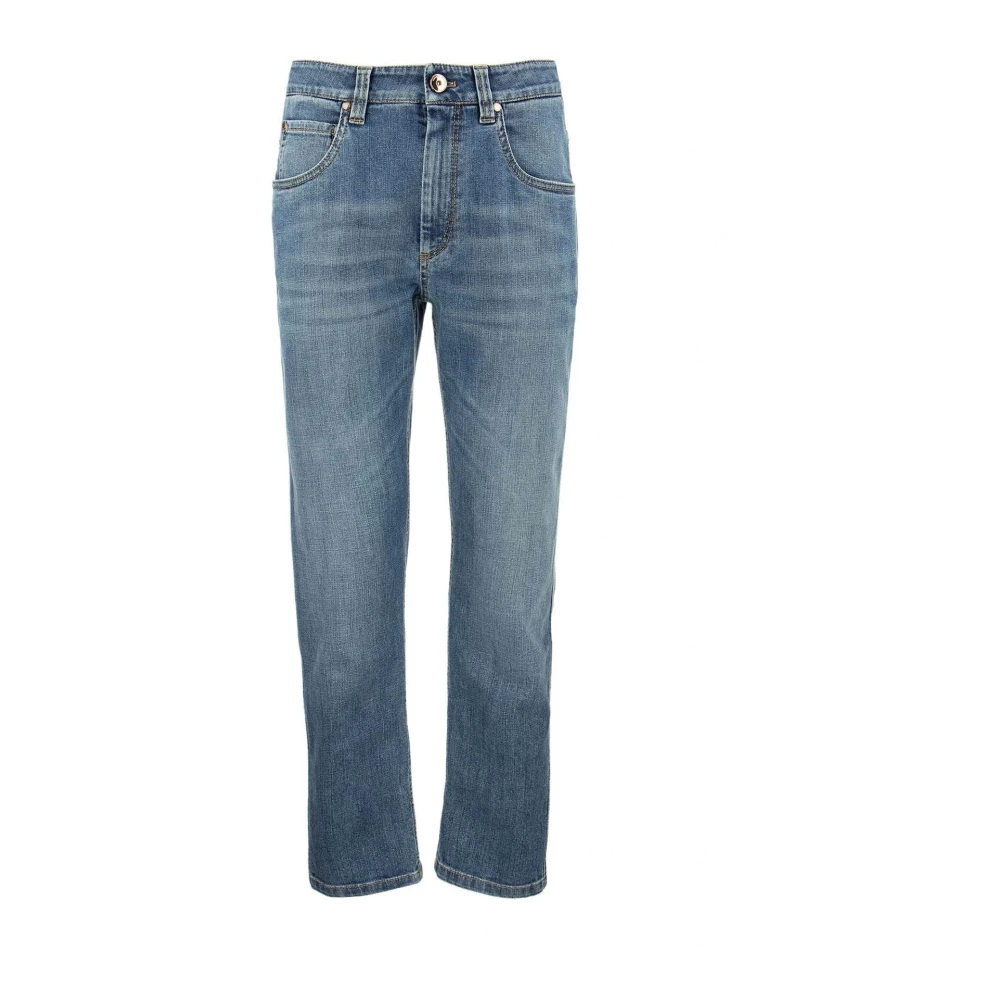 BRUNELLO CUCINELLI Straight Leg Denim Jeans Blue Dames