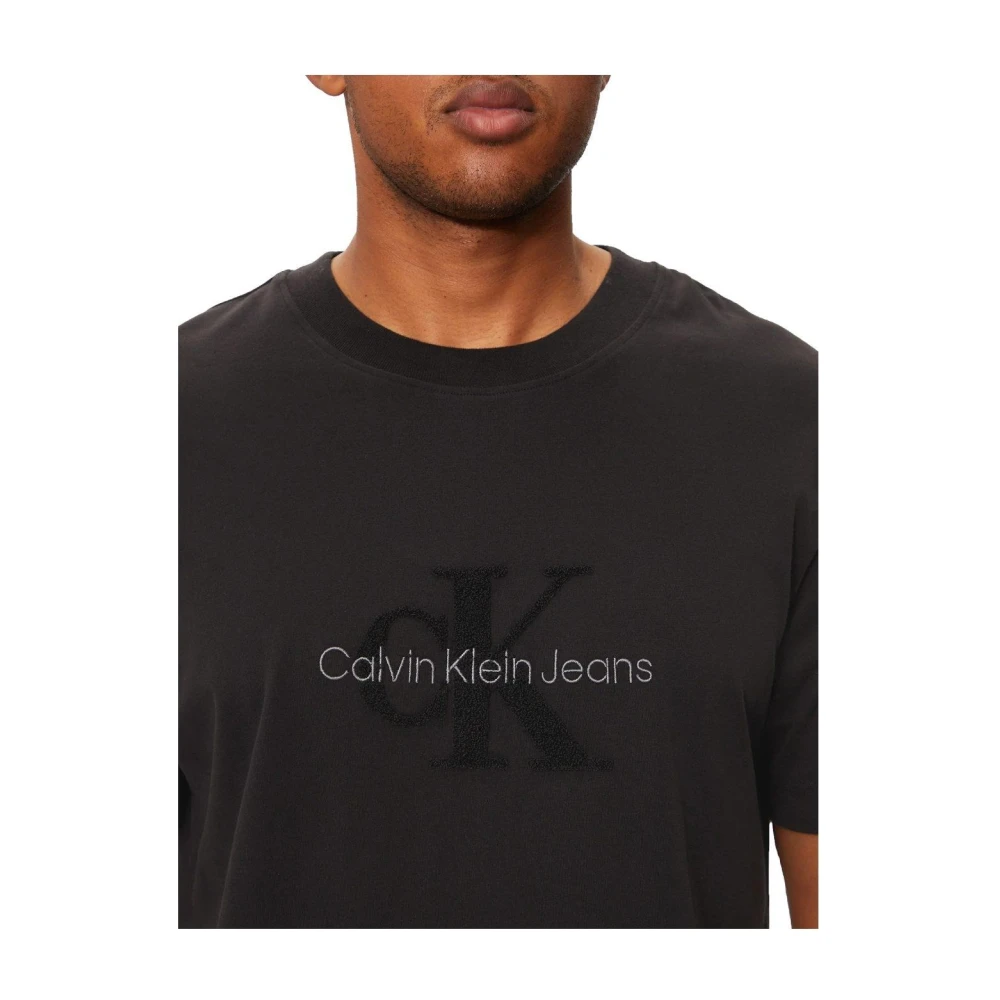 Calvin Klein Chenille Monoloog T-shirt Black Heren