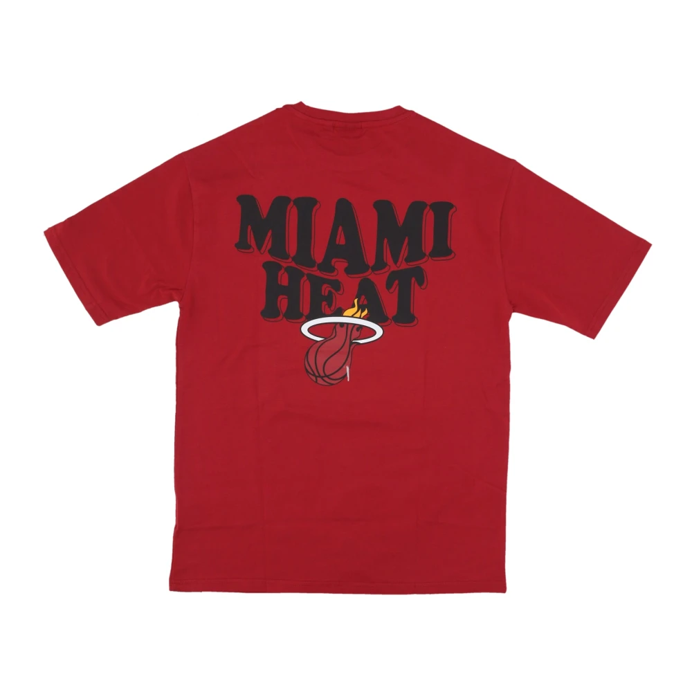 new era Miami Heat Script Tee Rood Wit Red Heren