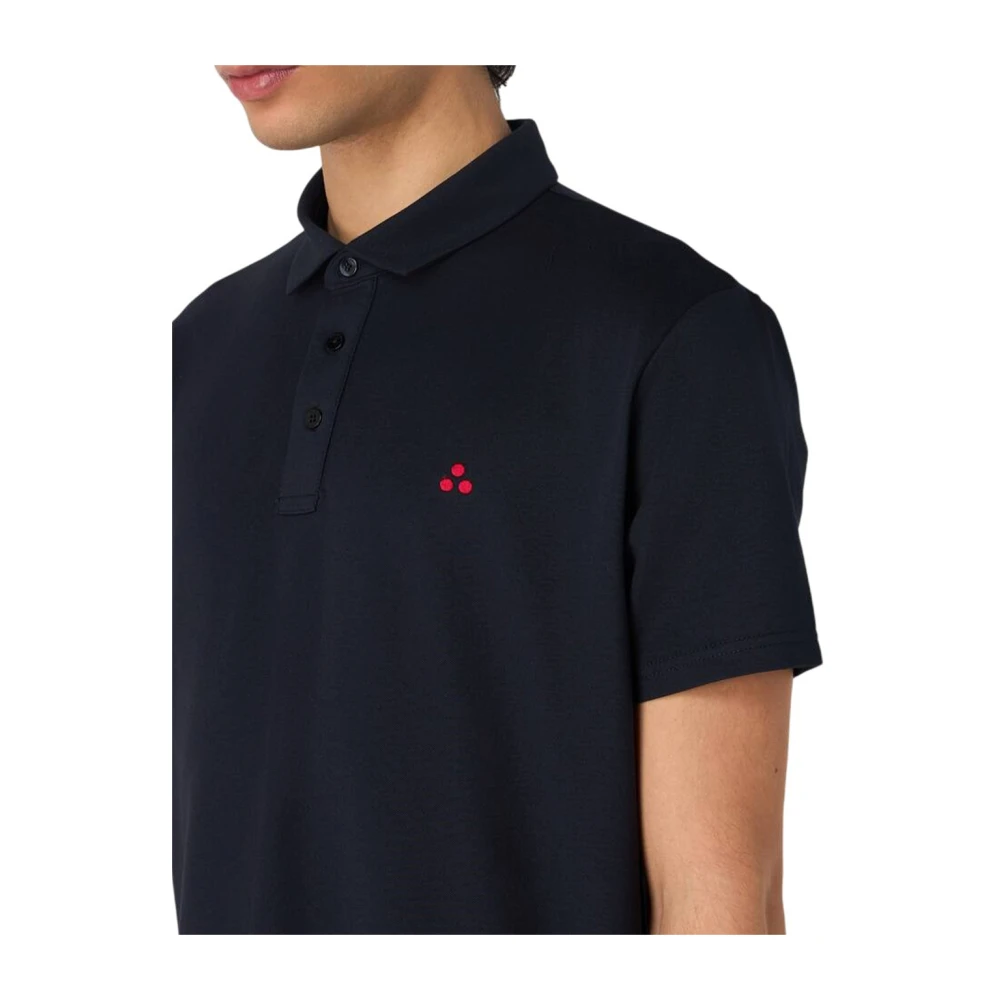 Peuterey Geborduurd Katoenen Poloshirt Blue Heren
