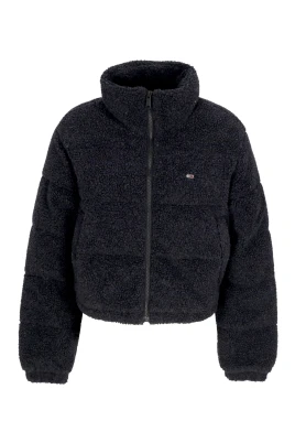 Svart Sherpa Teddy Puffer Jacka
