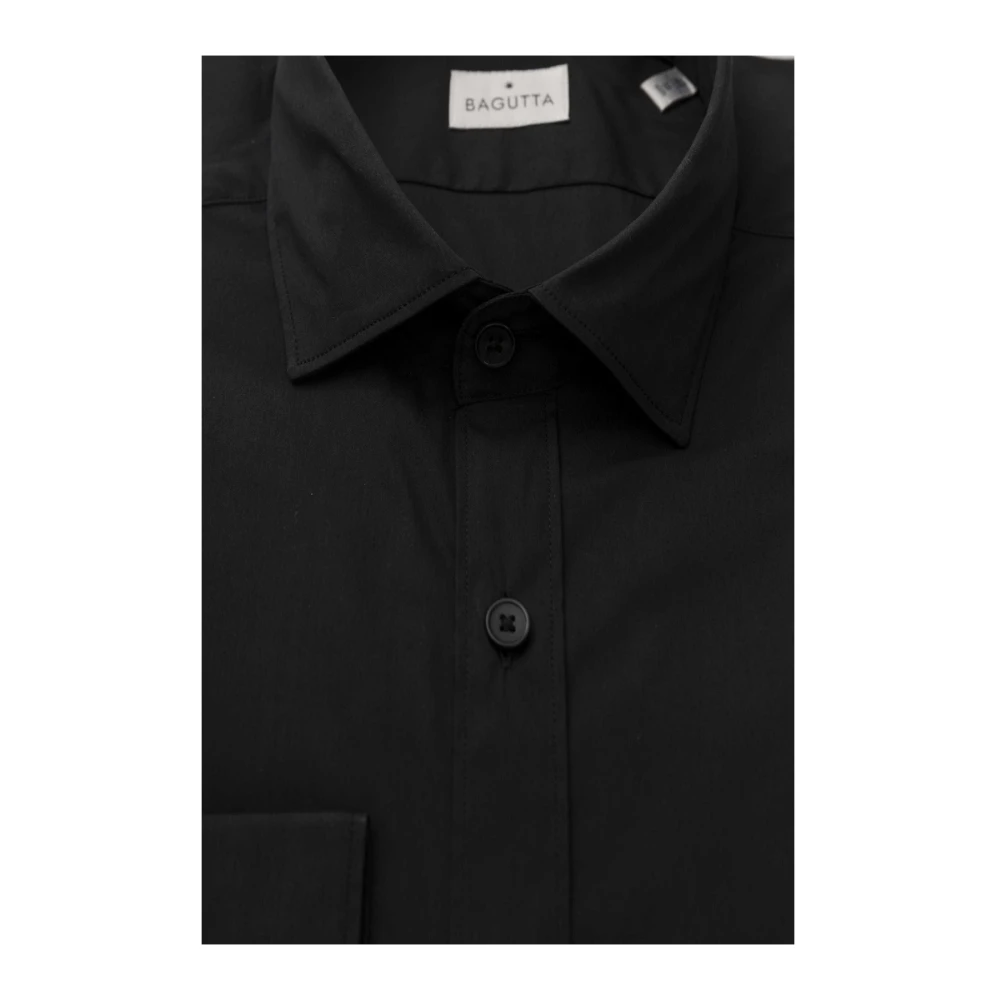 Bagutta Slim Fit Franse Kraag Shirt Black Heren