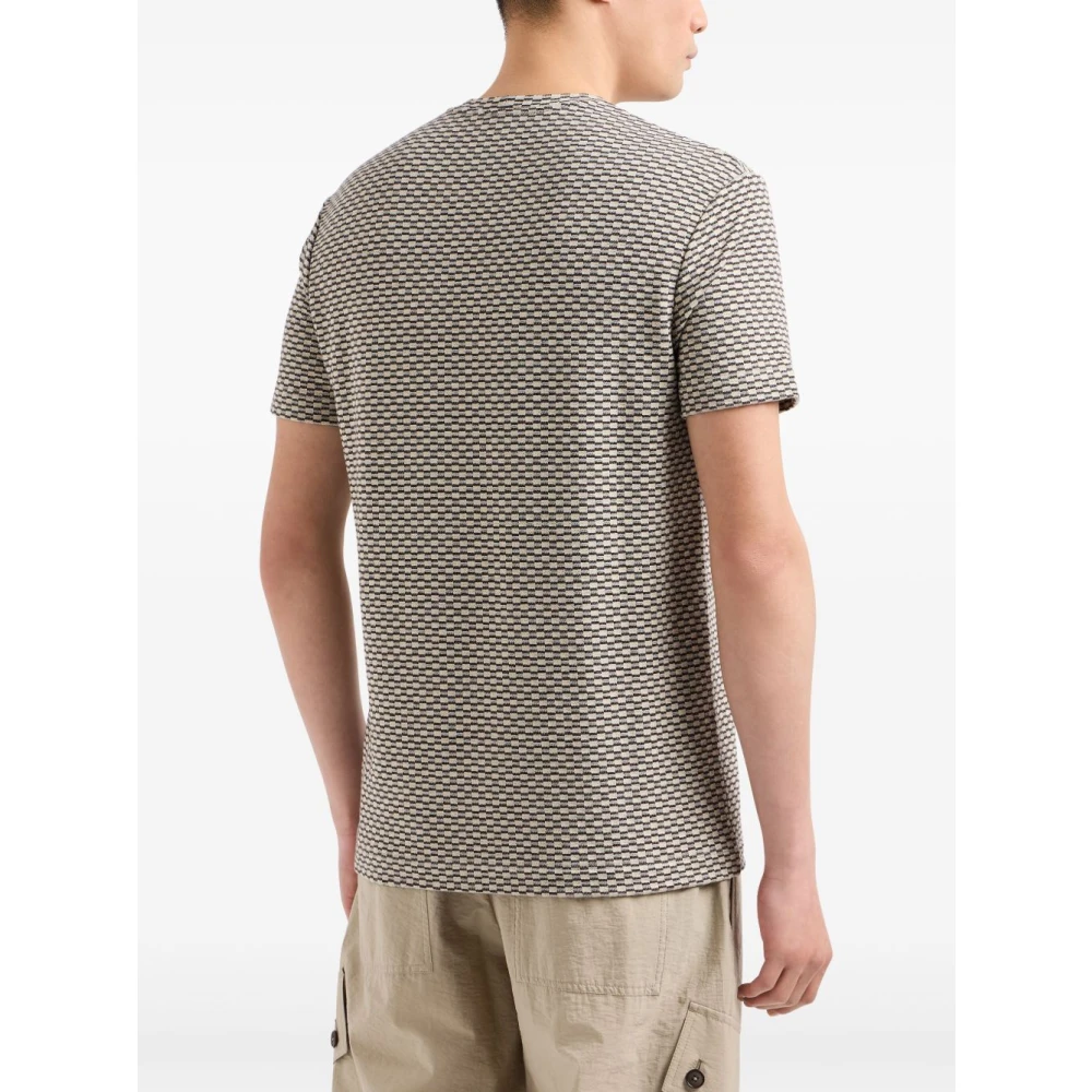 Giorgio Armani Geometrische Jacquard T-shirts en Polo's Brown Heren