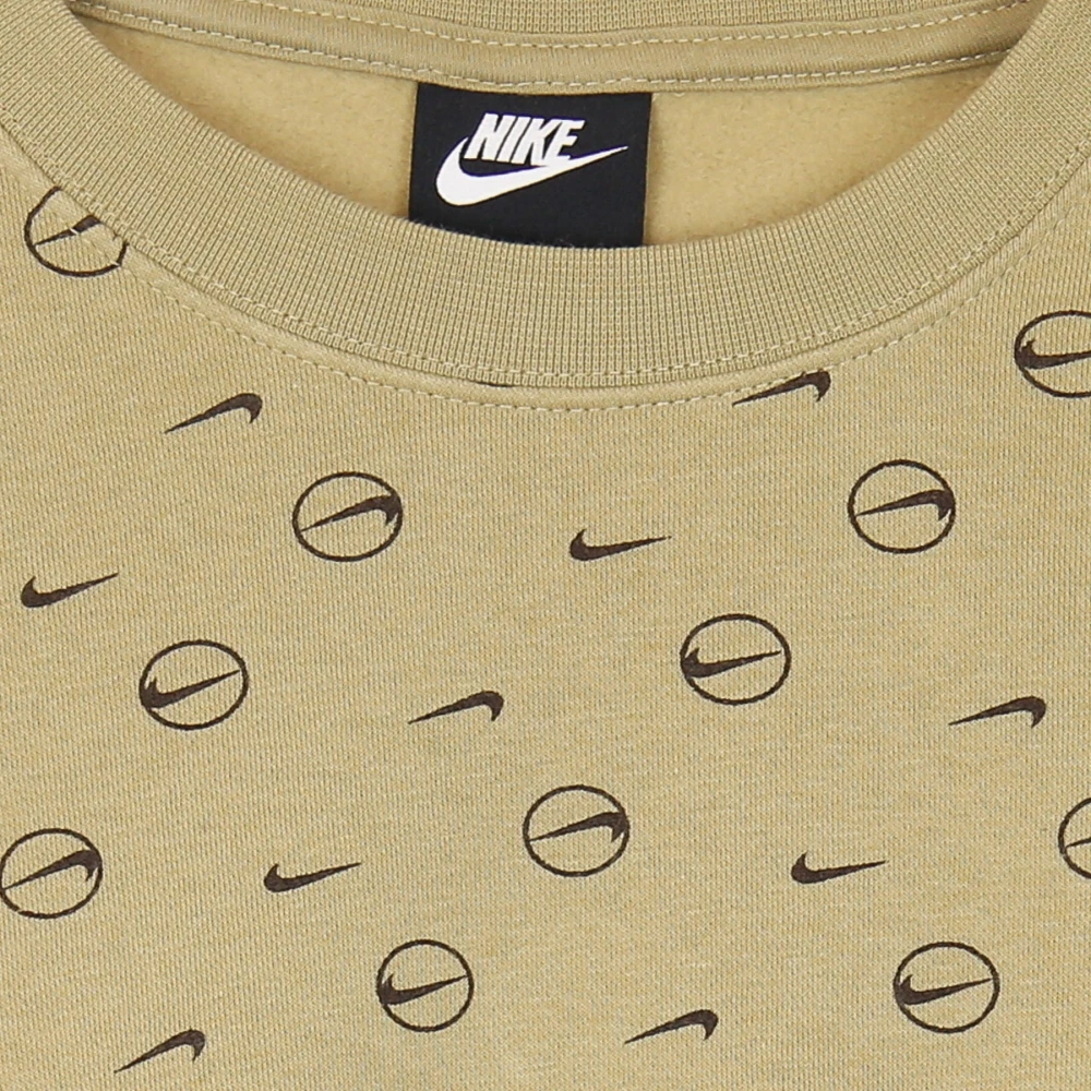 Nike Crewneck Sweatshirt met Allover Print Beige Dames