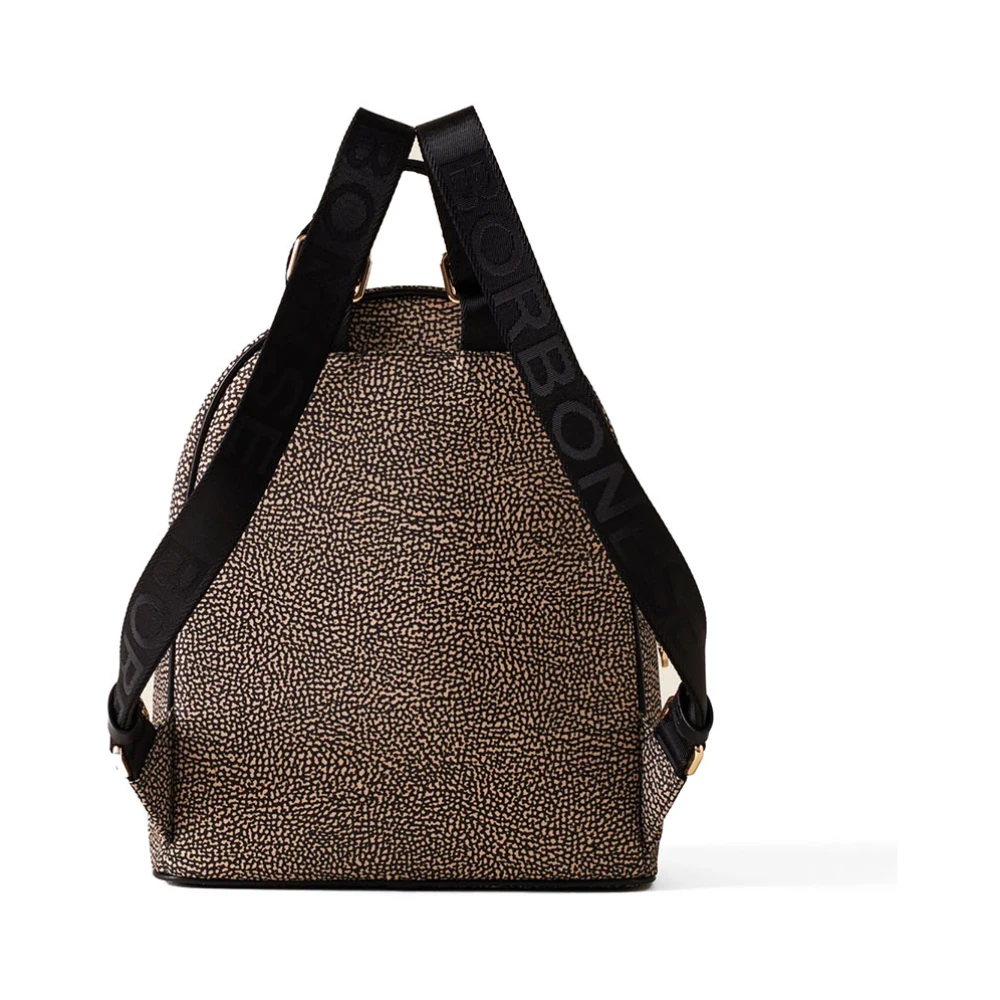 Borbonese Geometrische Eco Line Schoudertas Brown Dames