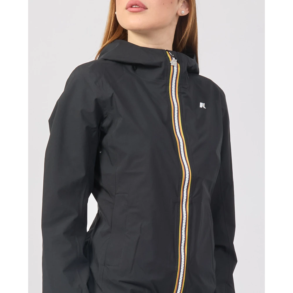 K-way Zwarte Korte Jas Lily Ideaal Slim Fit Black Dames