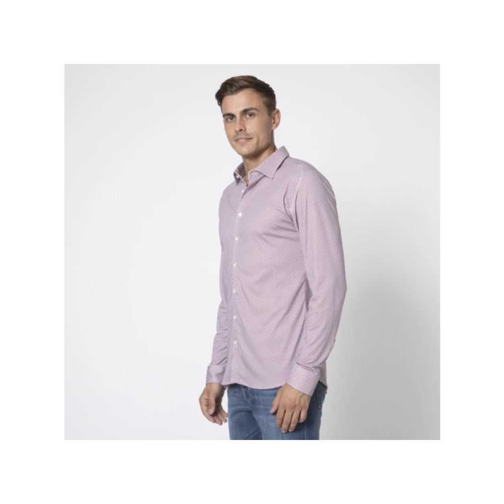 Desoto Magenta Geometrisch Patroon Overhemd Purple Heren