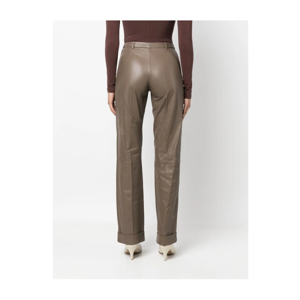 Federica Tosi Leather Trousers Brown Dames
