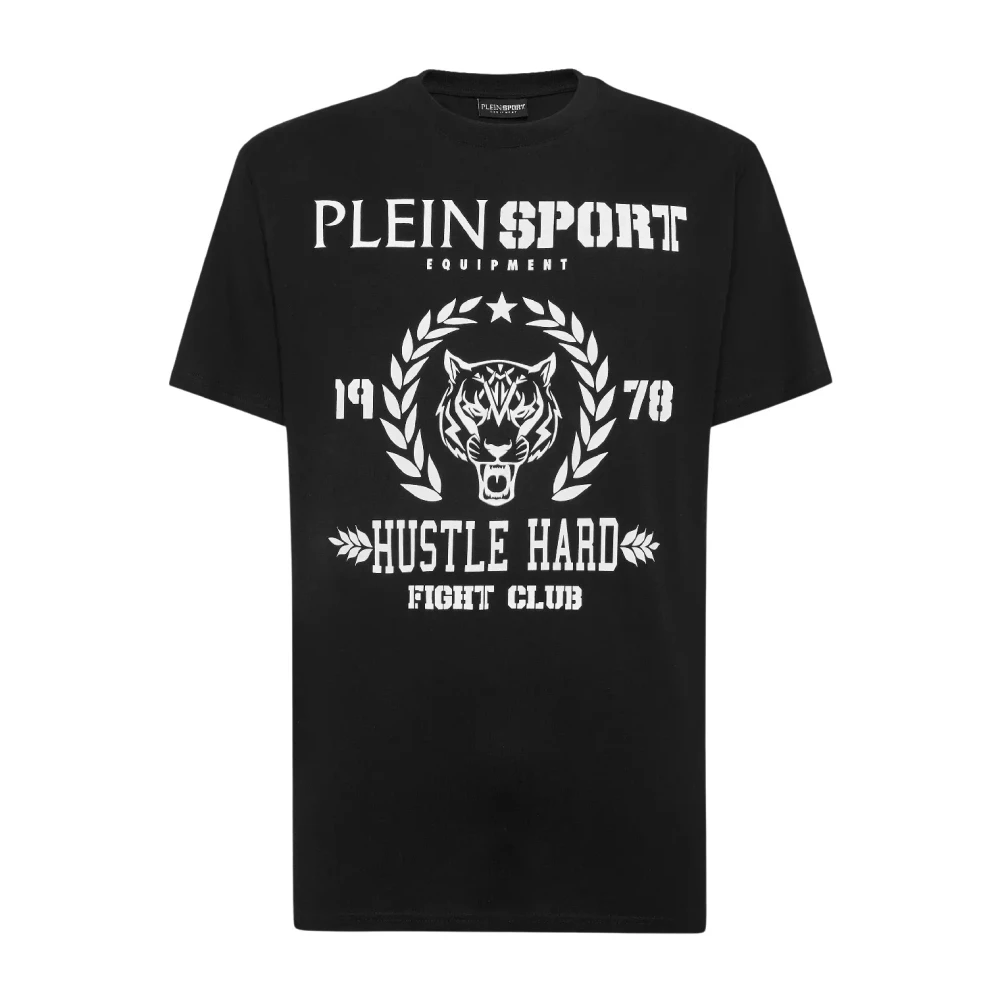 Plein Sport Zwart Grafisch T-shirt Ronde Hals Korte Mouw Black Heren