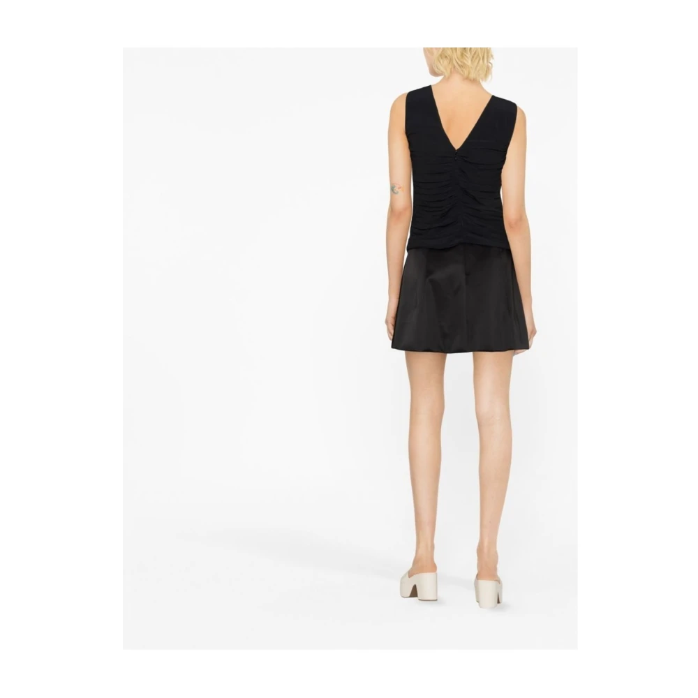 N21 Mouwloze Top van Acetaat Stof Black Dames
