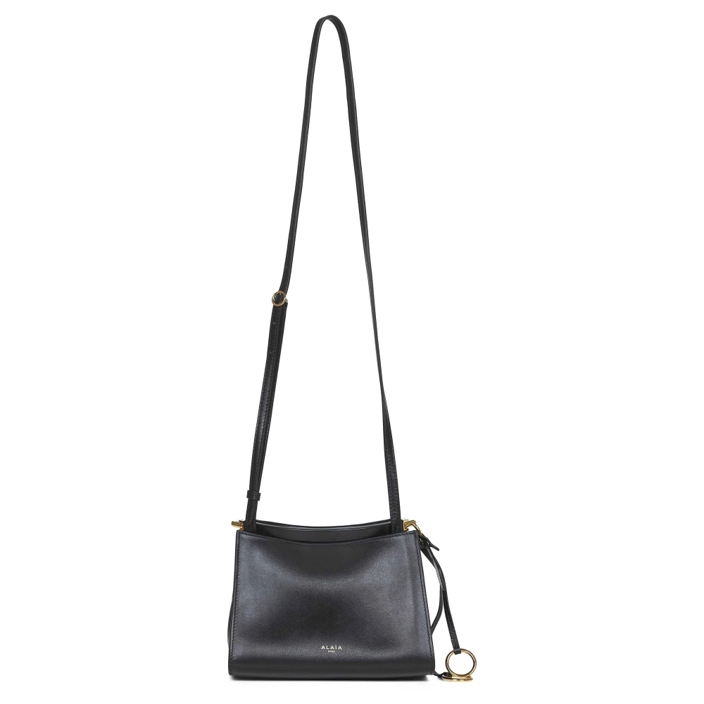 Alaïa Women's Black Leather Shoulder Bag With Hinge Opening