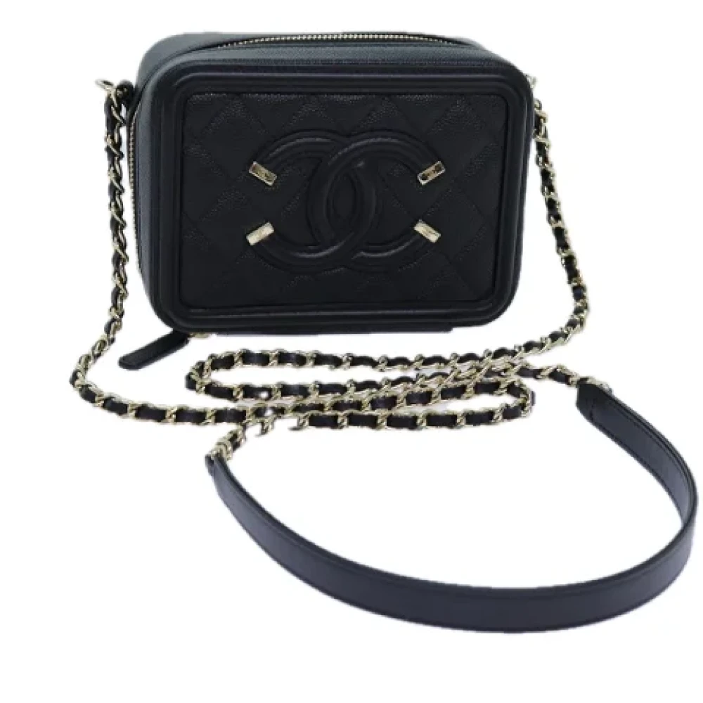 Chanel Vintage Pre-owned Leather shoulder-bags Black Dames
