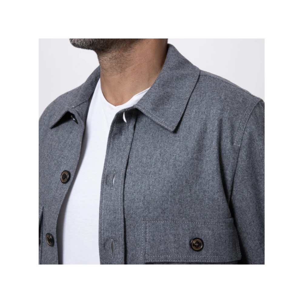 Jacob Cohën Grijze Flanellen Overshirt met Knoopsluiting Gray Dames