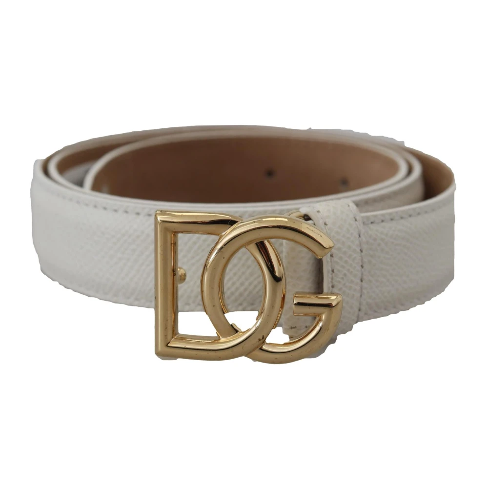 Dolce & Gabbana Blauw Gouden Ketting Taille Riem White Dames