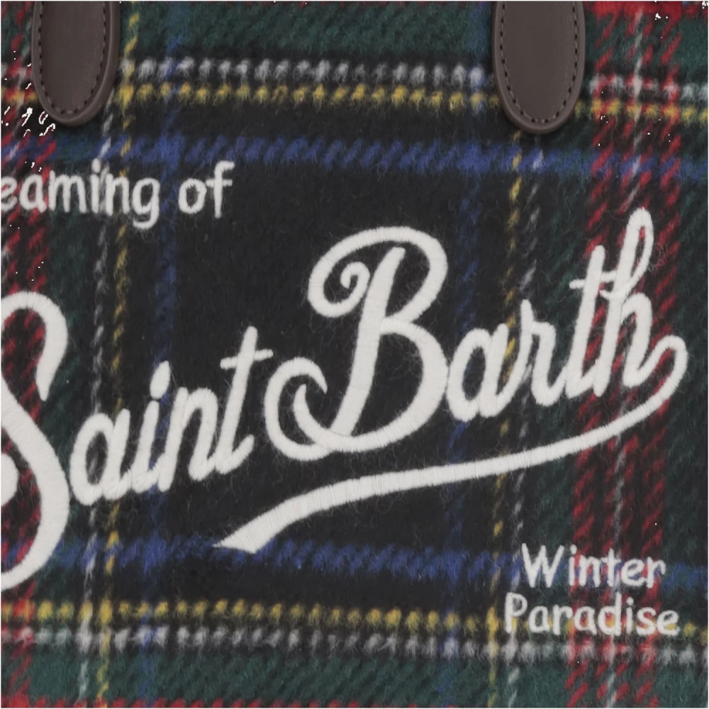MC2 Saint Barth Geruite Patroon Colette Tas met Franje Randen Multicolor Dames