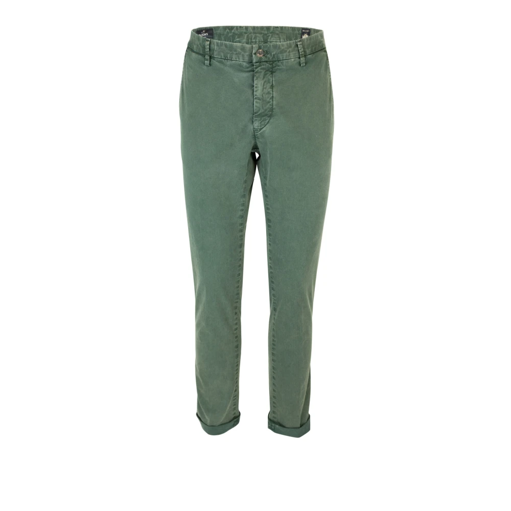 Mason's Gröna Chino Byxor Regular Fit Dragkedja och Knappstängning Green, Herr