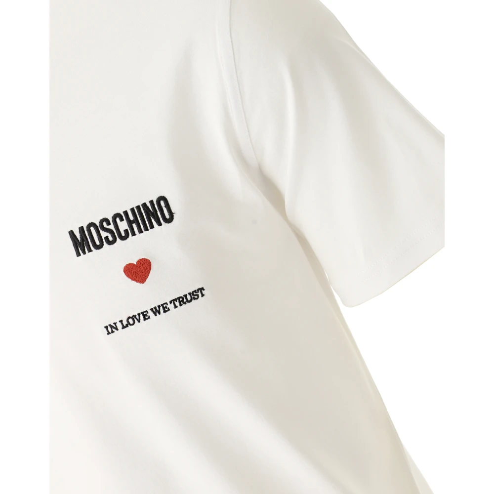 Moschino Liefde Vertrouwen Jersey T-shirt White Heren