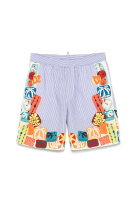 blue-striped-drawstring-shorts