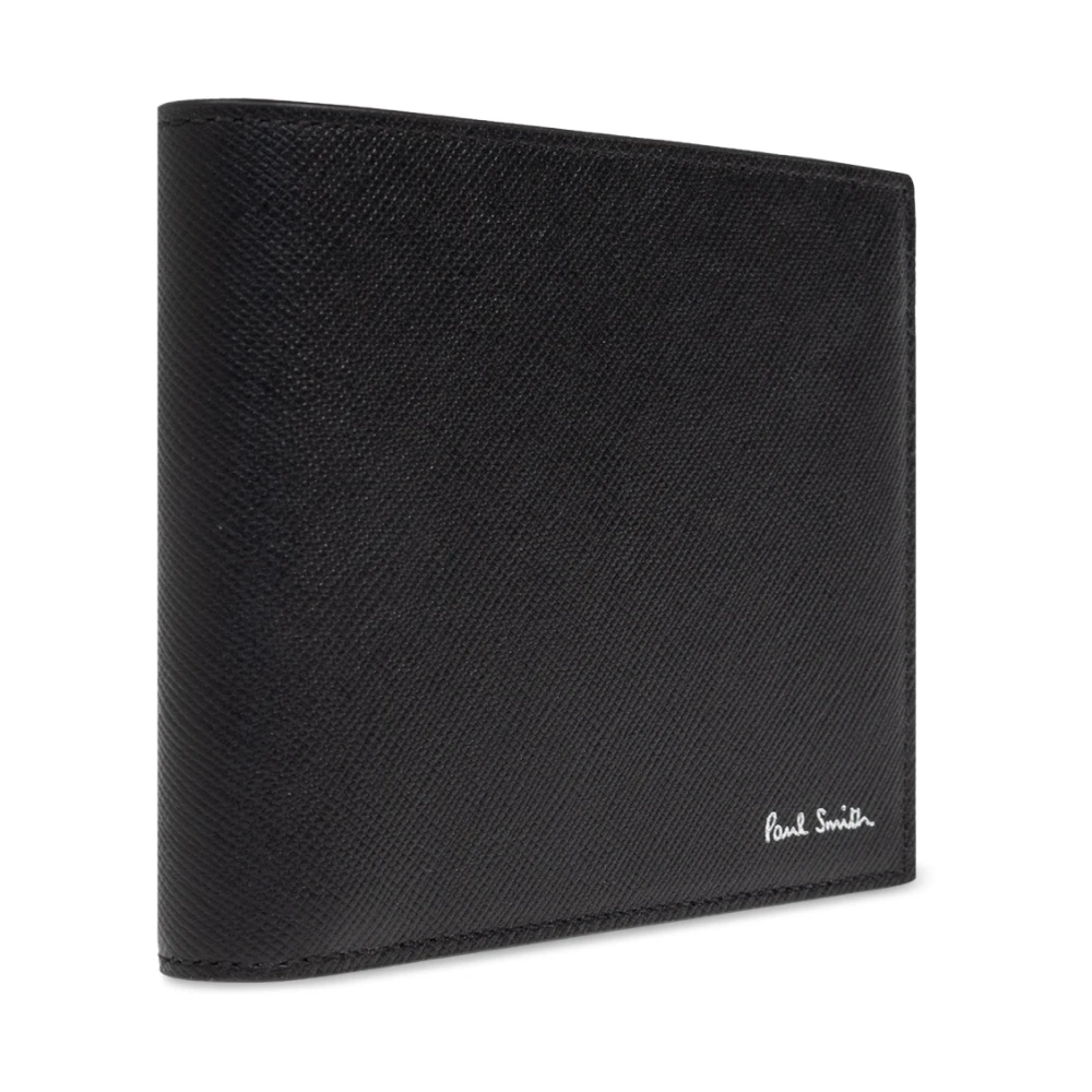Paul Smith Leren portemonnee met bedrukt logo Black Heren