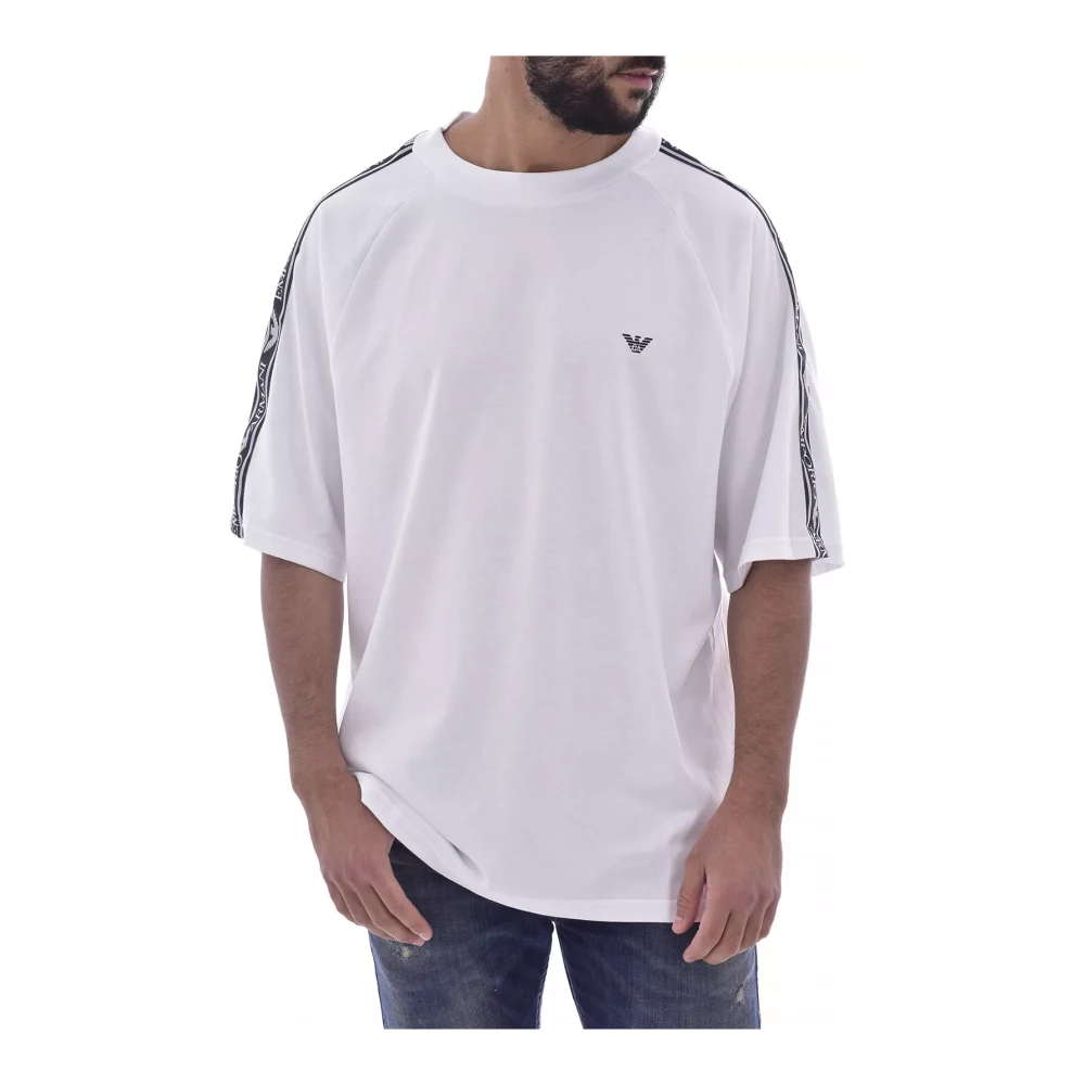 Emporio Armani Oversized Logo Band T-Shirt White Heren