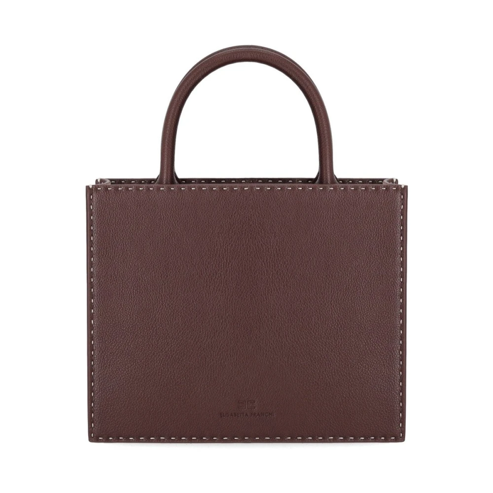 Elisabetta Franchi Cacao handtas met dubbel C-logo Brown Dames