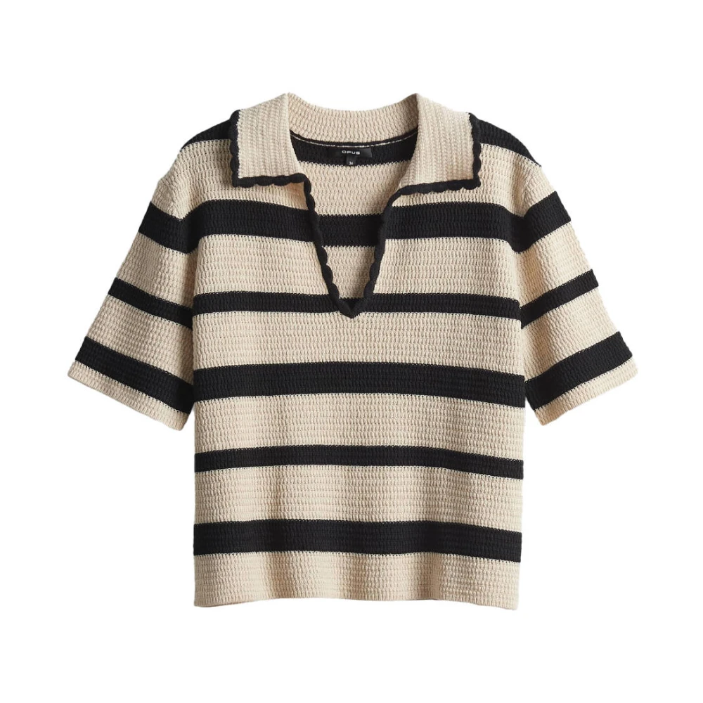 Opus Stijlvolle Pullover met Pertiny Detail Black Dames