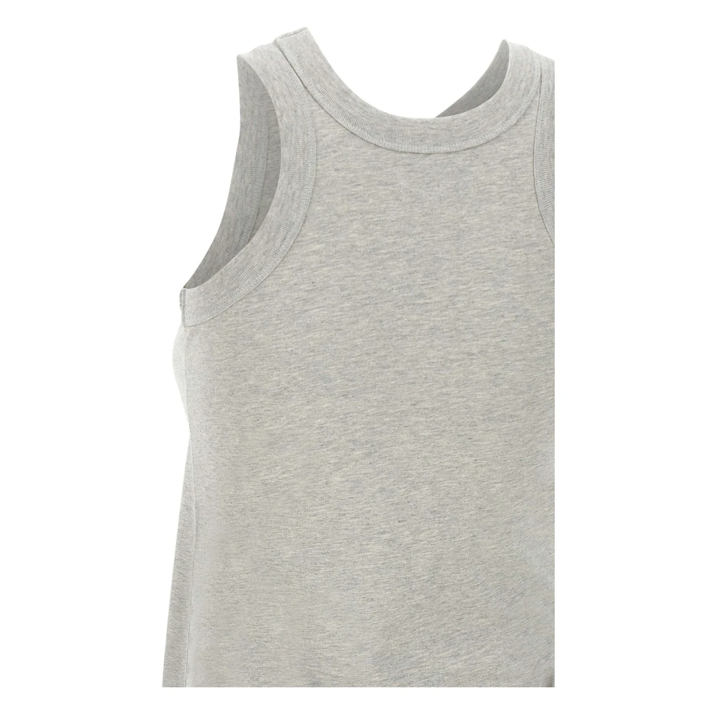 Loulou Studio Mouwloze Grijze Top met Geribbelde Zoom Gray Dames