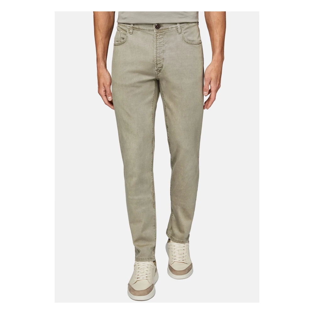Boggi Milano Stretch Katoenen Tencel Jeans Blue Heren