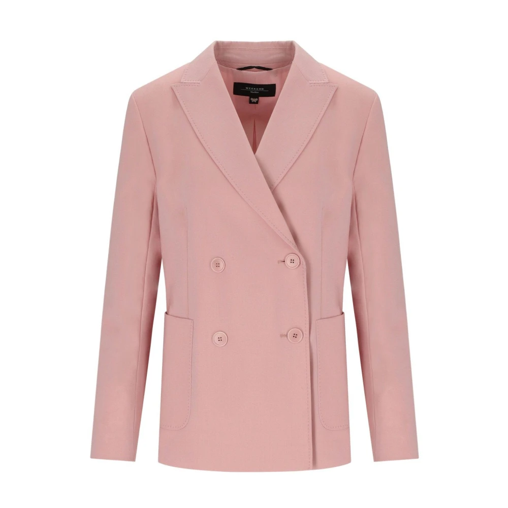 Weekend Max Mara Women's Pink Blazers, Xs, Zinnia Double-Breasted Jacket