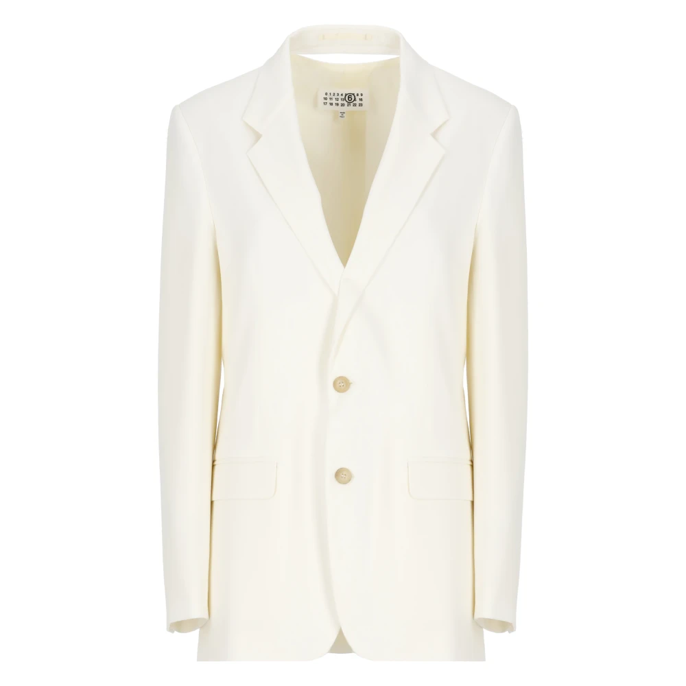 MM6 Maison Margiela Ivoor Blazer met Reverskraag Beige Dames