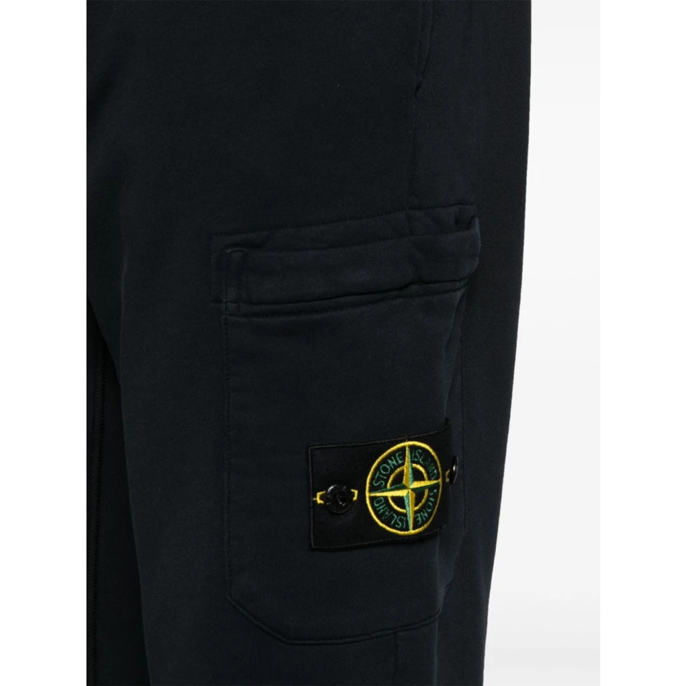 Stone Island Cargo Fleece Sweatpants Slim Fit Blue Heren
