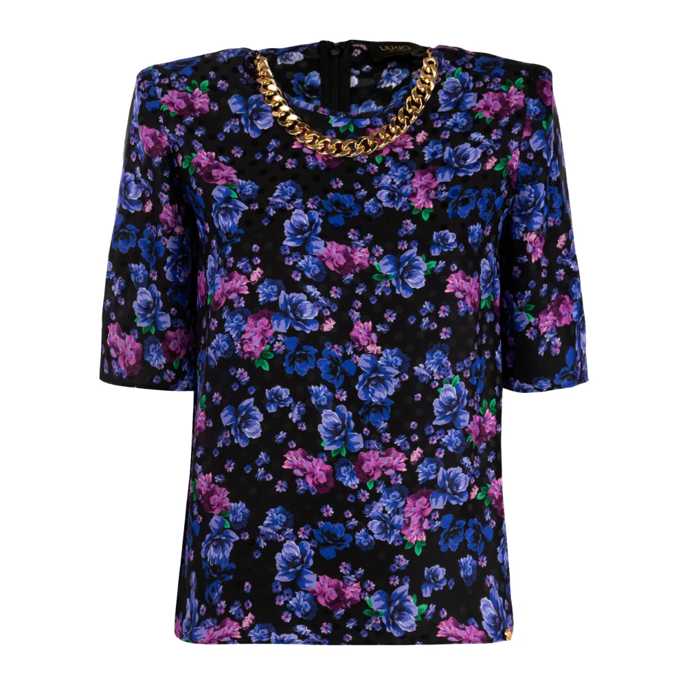 Liu Jo Elegante Zijden Blouse Blossom Flower Multicolor Dames