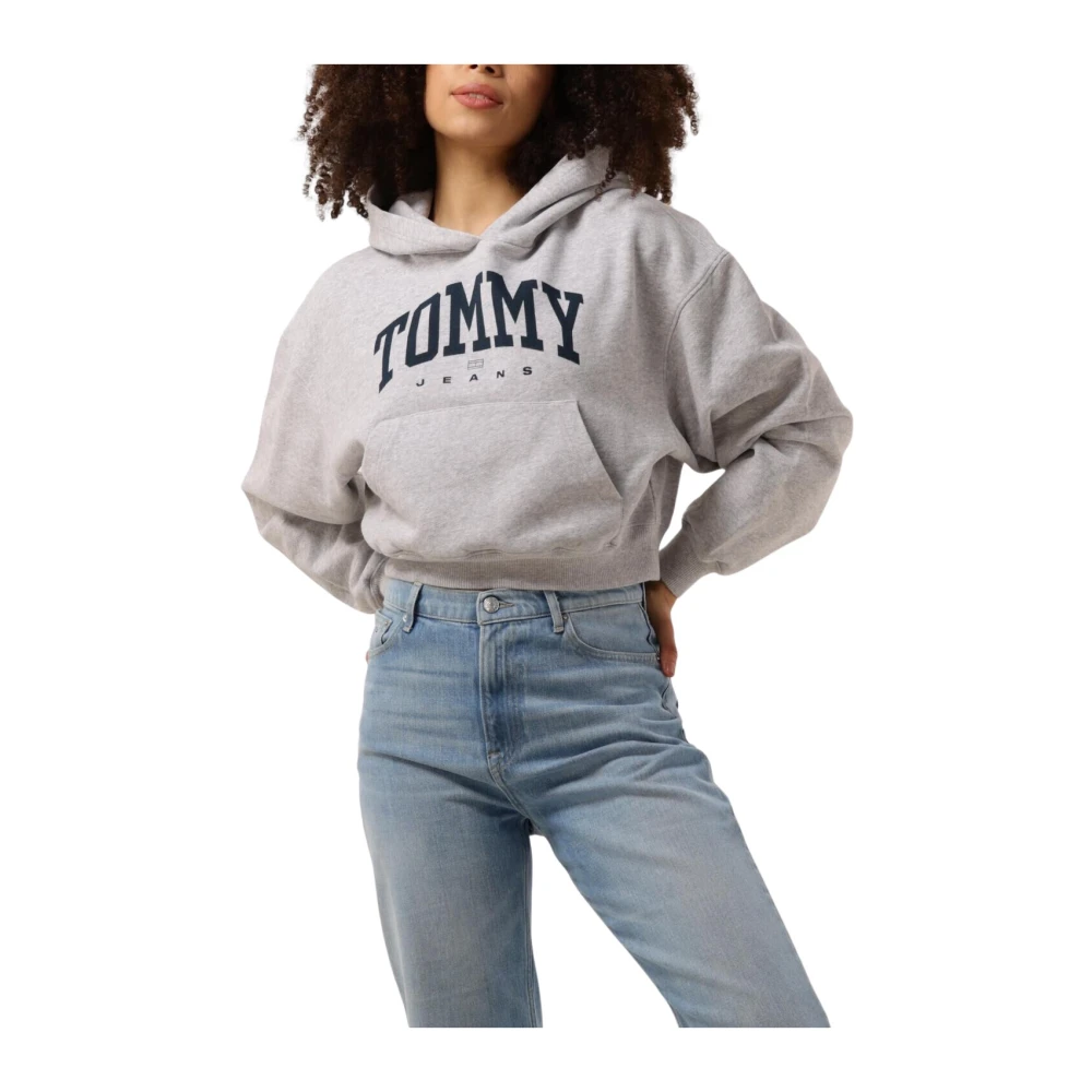 Tommy Jeans Varsity 1 Hoodie in Lichtgrijs Gray Dames