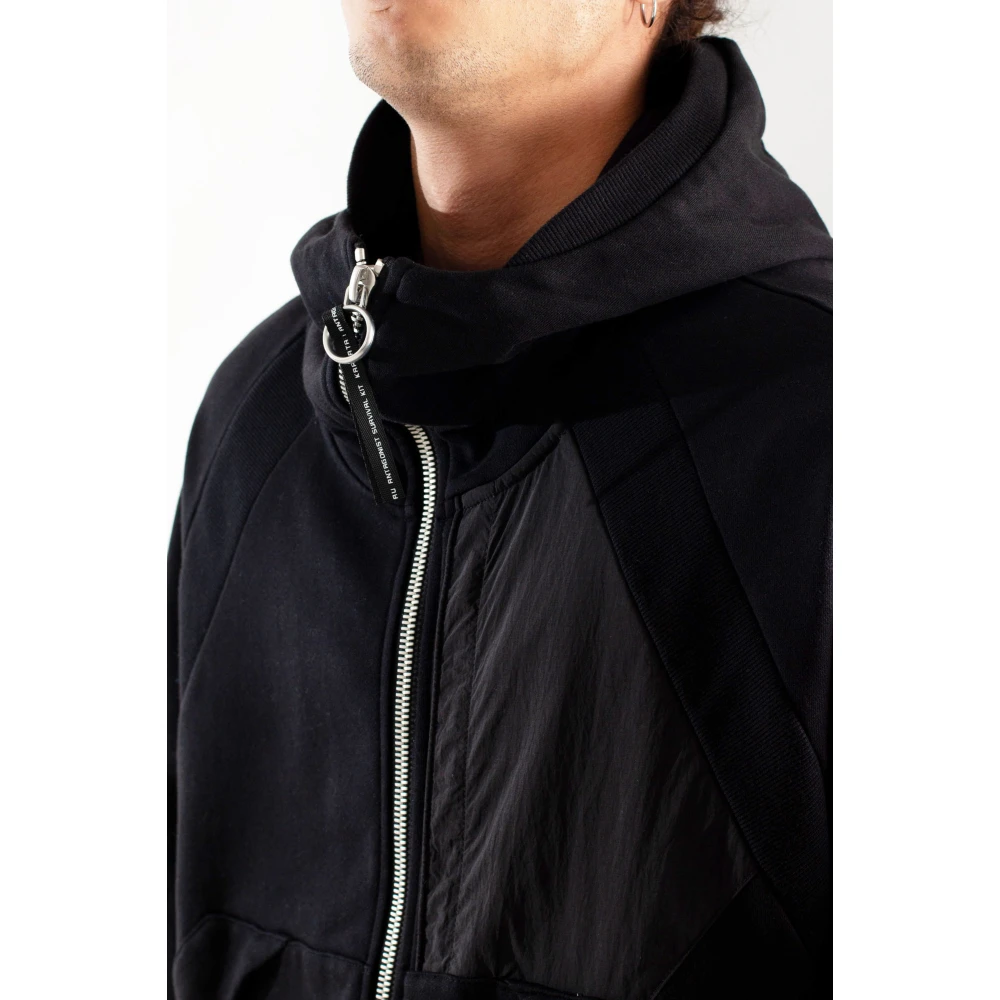 Krakatau Oversize Zip Hoodie in Zwart Black Heren