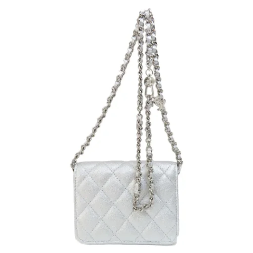 Chanel Vintage Pre-owned Leather chanel-bags Gray Dames