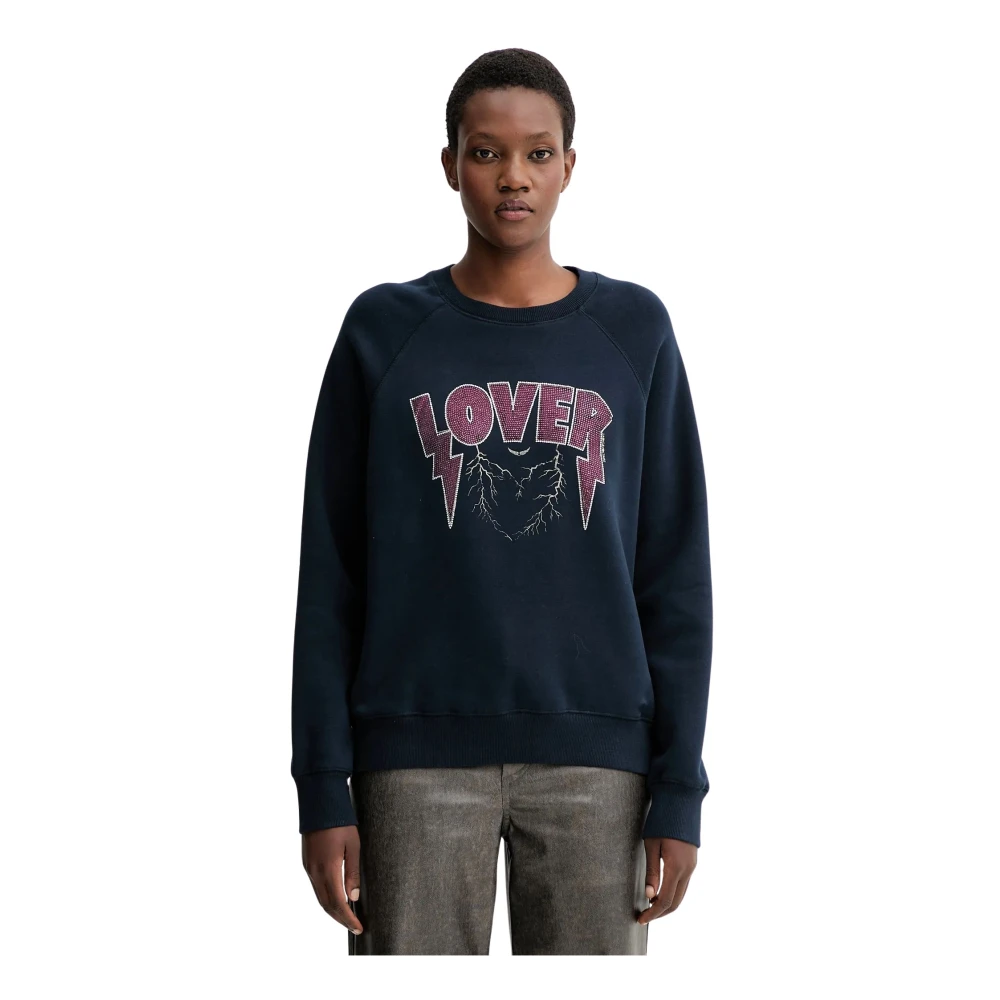 Zadig & Voltaire Donna Blu - Felpa Con Grafica Ricamata - Sweatshirts & Hoodies - L