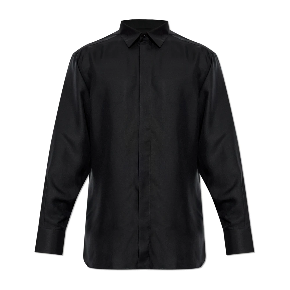 Tom Ford Men's Black Drapy Twill Fluid Fit Shirt - Formal Shirts - L - Shirts