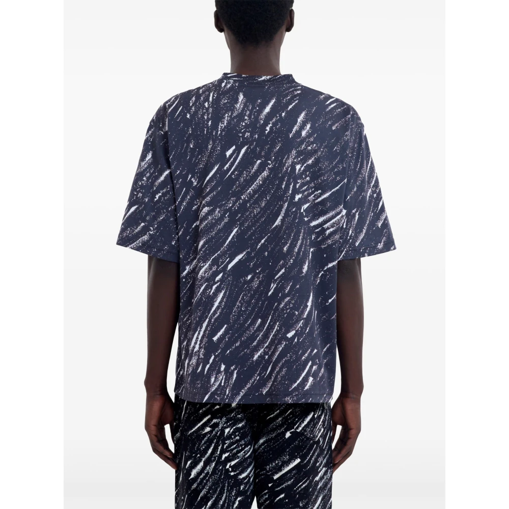 Marni Abstract Logo Print T-shirt Blue Heren