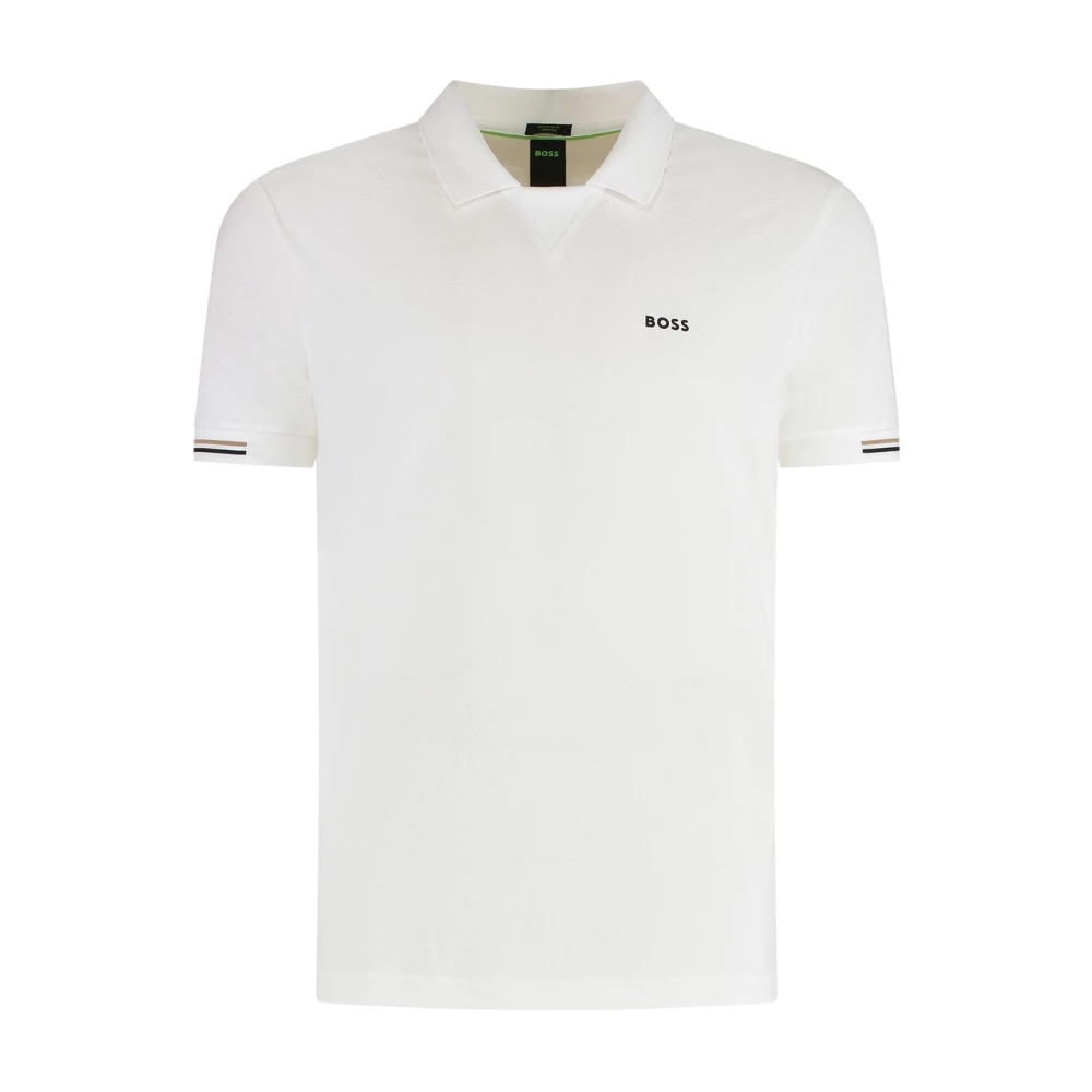 Hugo Men's White Polo Shirts, S, Jersey Fabric For Versatile Outfits