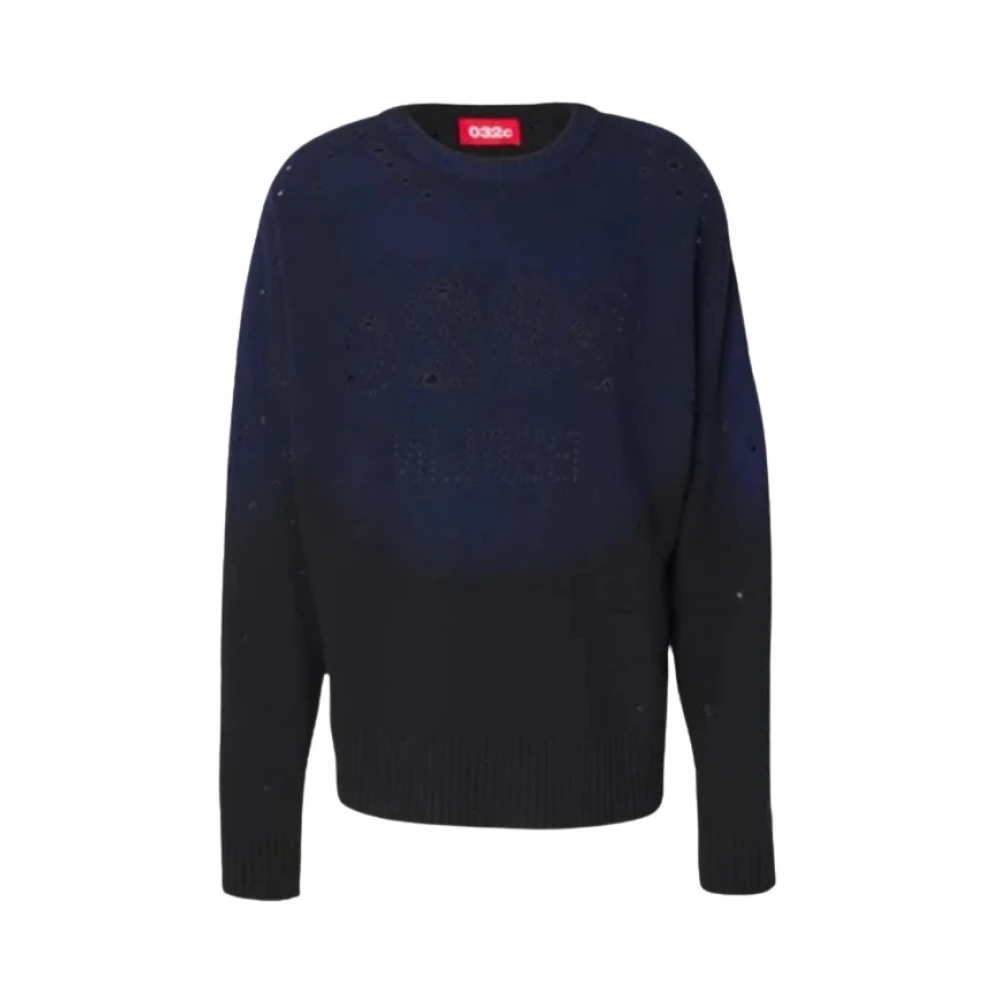 032c Verontruste Wollen Selfie Sweater Black Heren