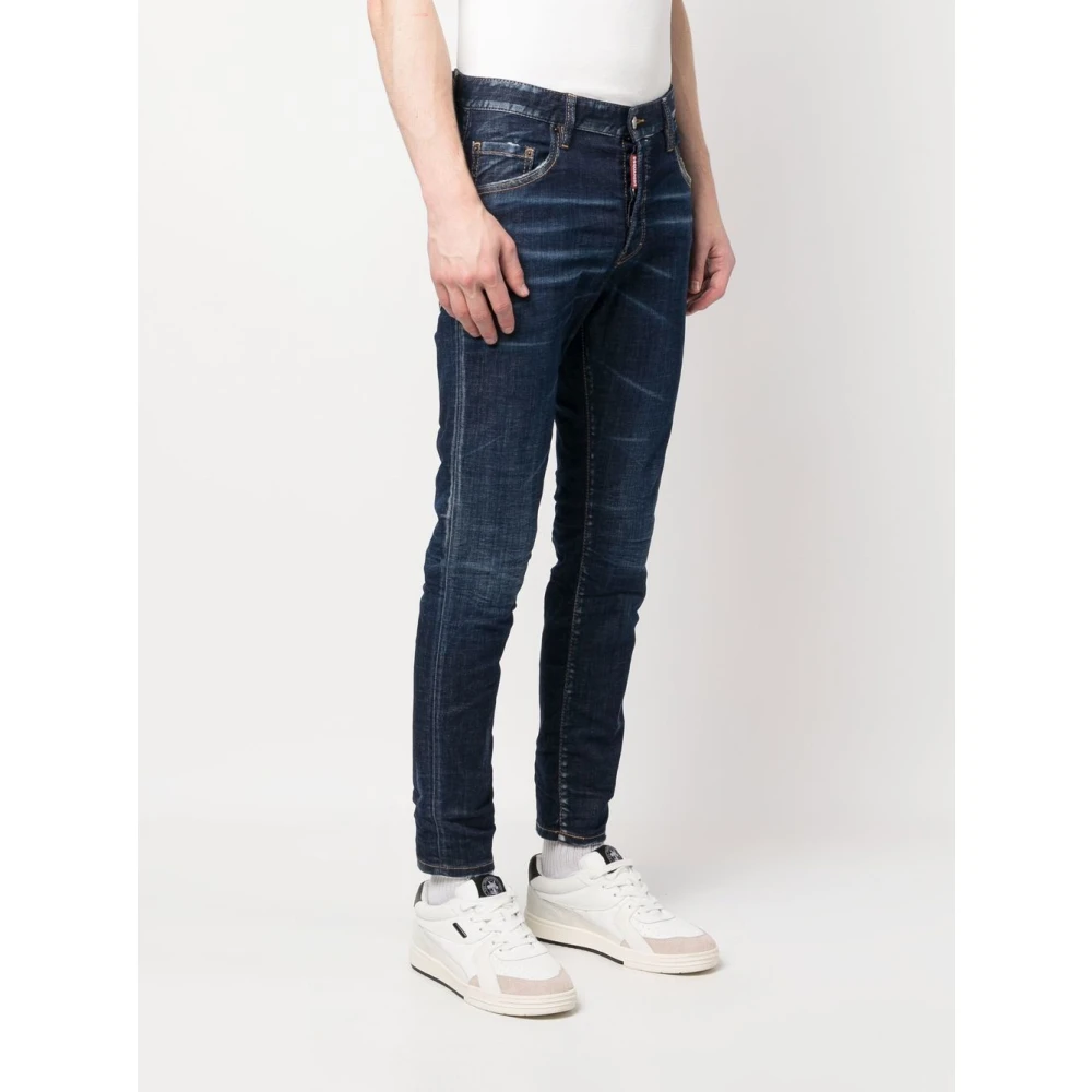 Dsquared2 Slim-Fit Tie-Dye Blauwe Skater Jeans Blue Heren