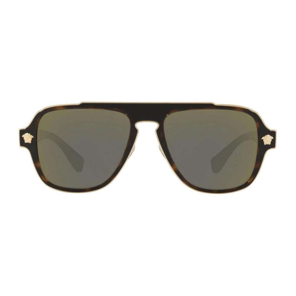 Versace Sunglasses Ve2199 12524T Dark Havana Dark Grey Mirror Gold - Image 8