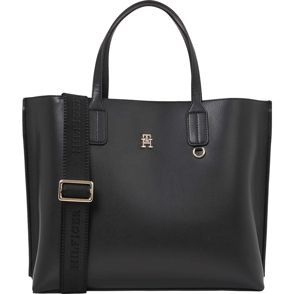Tommy Hilfiger Elegante Distinct Satchel Handtas Black Dames