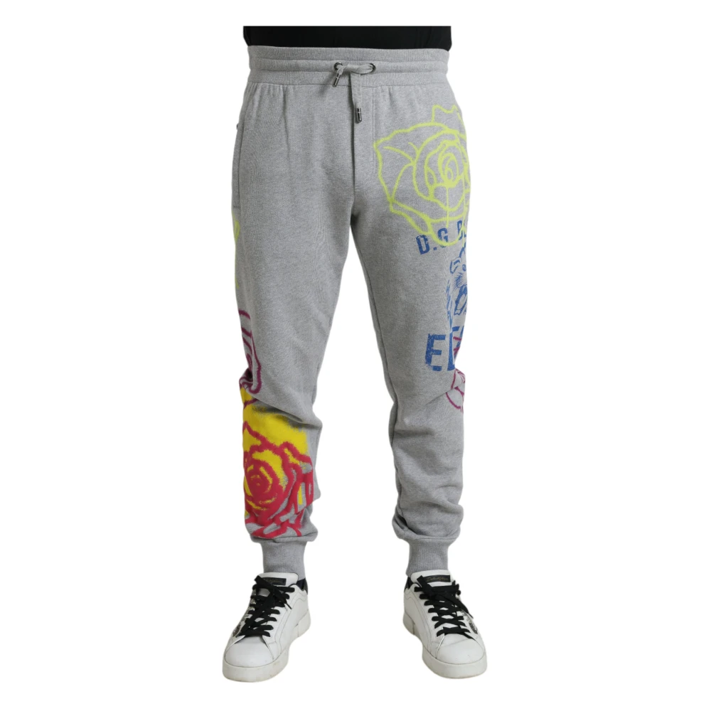 Dolce & Gabbana Chic Grey Skinny Cotton Joggers - Male - Sweatpants - Gray - M - Trousers