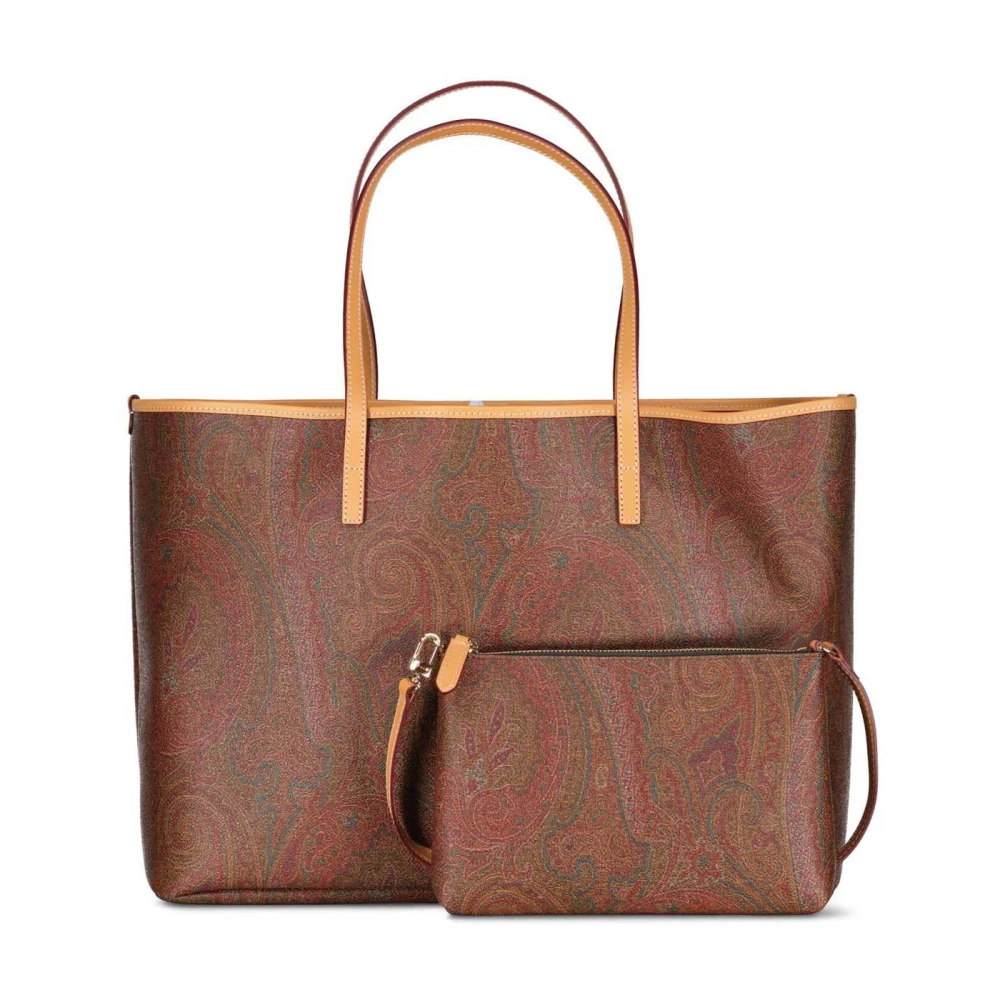 Etro Shopper med Paisley Mönster Brown, Dam