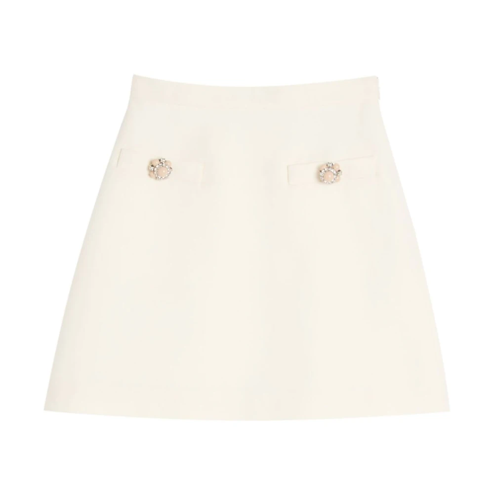 Valentino Garavani Juweelknoop Mini Rok Ivoor Beige Dames