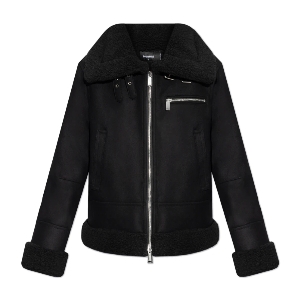 Dsquared2 Jas met kraag Black Dames