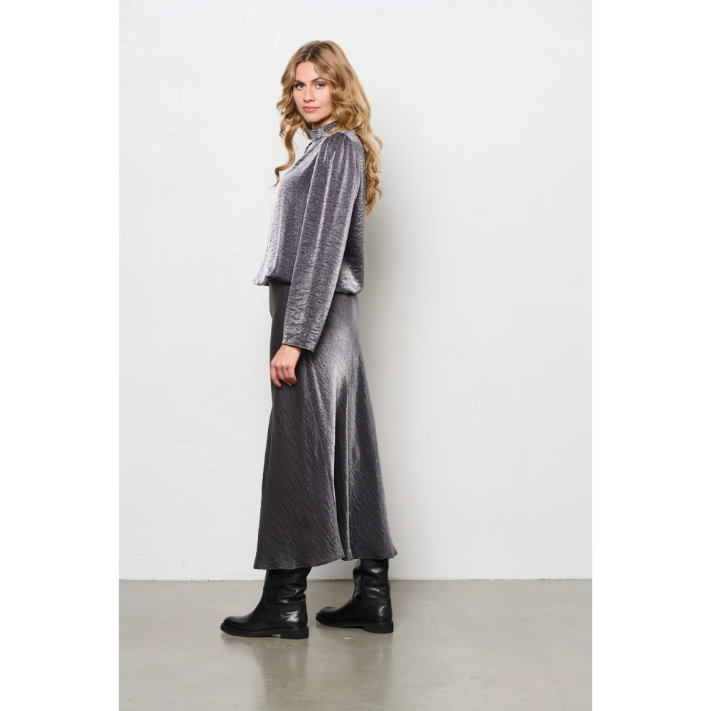 &Co Woman Rok midi met bloemenprint Gray Dames