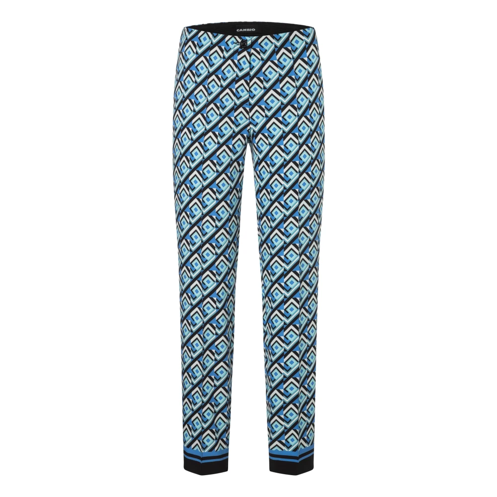 Cambio Women's Blue Slim-Fit Trousers